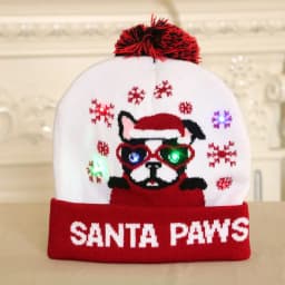 New Style! LED Christmas Hat Beanie Light Up Illuminate Warm Hat 48 Patterns New Year Snowman Sweater Hat Christmas Decorations