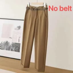 Fall Warm Woolen No Belt Harem Pencil Pants Women High Waist Ankle Length Casual Suit Pants Korean Chic Office Lady Trousers