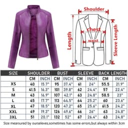 Women's Red PU Jacket, Vertical Collar Zipper Motorcycle Leather Coats, Fashion Casual Coat Female Outerwear, Black Purple Top.
