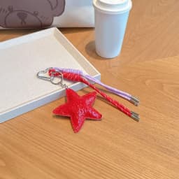 2025 New PU Leather Starfish Bag Charm Cute Decorative Keychain Decoration Fashion Braided Rope Bag Accessorie