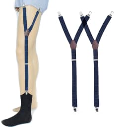 2pcs Men's Shirt Holders Stays Y-Style Adjustable Elastic Leg Suspenders Straps Non-slip Clips Sock Garter Clamps for Military