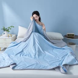 New Wave Pattern Cool Summer Blanket Natural Coolness Qulited Duvet Cooling Sensation Comforter Well-vetilated Queen King Quilt