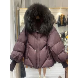 Winter High End Natural Large Fur Collar Down Jacket Female Hooded Warm Thick Parker Jacket Women White Duck Down Loose Outwears