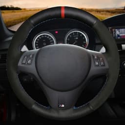 Customized Car Steering Wheel Cover Black Suede Steering Wheel Braid For BMW M Sport M3 E90 E91 E92 E93 E87 E81 E82 E88 X1 E84