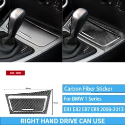 For BMW E81 E82 E87 E88 1 Series Interior Accessories 2008-2013 Gear Shift Knob Dashboard AC Outlet Carbon Fiber Cover Stickers