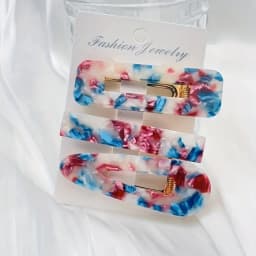 3pcs/set Acetate Hollow Water Drop Long Strip Hairpin Simple Duck Beak Clip Broken Hair Leopard Hair Clip Geometric Hairpin