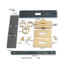 1/5Sets Stainless Steel Metal Rectangle Hanger Clasp Locks For DIY Craft Handbags Purse Bags Belt Buckles Hardware Accessories