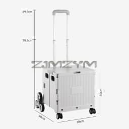 5S Quick Folding Shopping Trolley Large Capacity Hand-Pulled Cart Climb Stairs Vegetable Bung Lightweight Travel Picnic Handcart