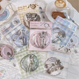 20pcs/1lot Kawaii Scrapbook Sticker Tableware Utopia Journaling Scrapbooking Supplies Planner Decorative Stationery Sticker