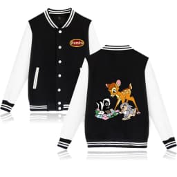 Bambi Varsity Baseball Bomber Jacket Men Women Hip Hop Harajuku Jackets Kids Boys Girls Single Coats