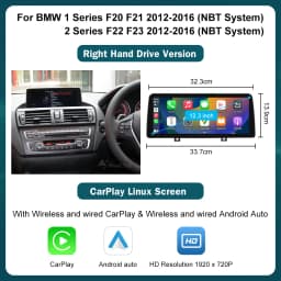12.3 Wireless CarPlay Android Auto Multimedia Linux Screen For BMW 1 2 3 4 Series F20 F21 F22 F30 F31 F32 F33 NBT OR EVO