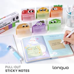 Languo 480Sheets Pull-Type Sticky Note Pearlescent Transparent Paper Self-Adhesive Memo Pads for Office School Stationery Supply