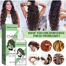 Curly Styling Gel Curling Cream - Define, Moisturize & Hydrate Curls for Bouncy, Shiny Hairstyles with Keratin & Biotin