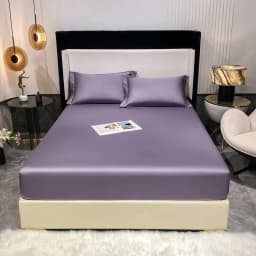 1000TC Premium Egyptian Cotton Fitted Sheet Elastic Bed Sheet, Solid Plain Long Staple Natural Cotton Bed Sheet Pillowcases