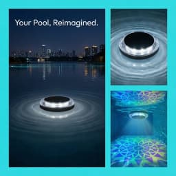 Outdoor LED Solar Pool Lights RGB Spectrum 16 Million Colors Dynamic Modes Solar-charged Waterproof Design Waterproof 3 Timer 9 Lighting Floating Lamp For Garden Pool Party Decoration