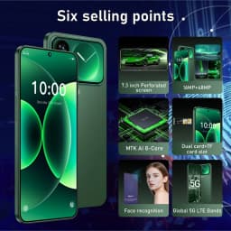 K-Touch Mobile Phones Note 17 Pro Android 15 Smartphone 7.3 Inch 5G Dual Sim Cell phone 16 + 48MP 22GB + 2TB 7800mAh Power Battery Face Unlock WiFi Cellphones For Men Women