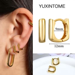 Pave Micro Crystal North Star Hoop Earrings Punk 925 Sterling Silver Ear Needle Twist Gold Earrings For Women Minimalist Jewelry