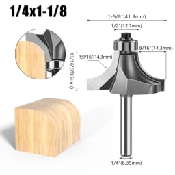 1pc 1/4" 1/2" Shank Woodworking Round Router Bit Woodworking Milling Cutter Slotting Tool Trimming Machine Router Bit