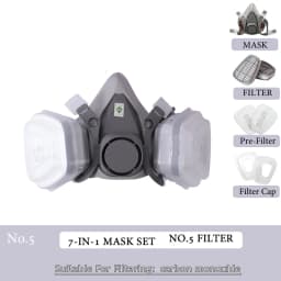 6200 Half Face Full Set Respirator Dust Gas Mask Dual Filtering Box For Chemical Painting Spraying Polishing Work Protection