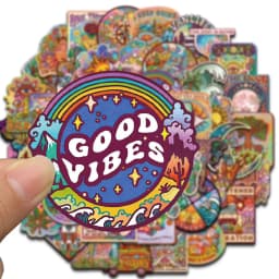 50PCS Fun Camping Cartoon Stickers Graffiti Notebook Waterproof Decal Skateboard DIY Suitcase for Waterproof Sticker Gift 