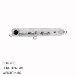 Billings Wobbler Sinking Pencil Bait 60cm 4.8g Micro Sinking Trolling Pencil for Black Bass Jigging Bait Practical Fishing Gear