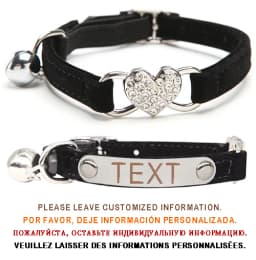 Cat Collar Heart Charm Personalized ID Name with Bell Safety Elastic Adjustable Soft Velvet Puppy Small Dog Pet Collar Kitty