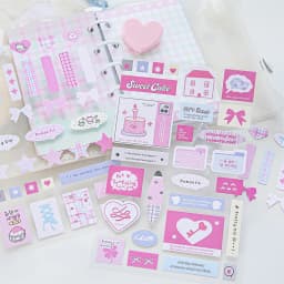 2sheets Kawaii Ins Love Bow Die Cutting Stickers Creative Decoration DIY Diary Album Scrapbook Aesthetics Stationery Stickers