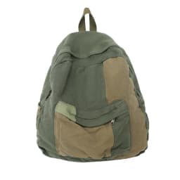 Contrast Color Block Canvas Backpack Large Capacity Casual School Travel Rucksack for Student Daily Use