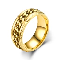 Anxiety Relaxing Ring For Men Spinner Fidgets Rings Stainless Steel Rotate Freely Chain Joint Ring Accessories Anillos De Hombre
