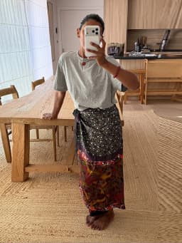 Fashion Patchwork Print Women's Skirt Wrap Tie Long Midi Straight Loose Short Skirts Chic 2026 Spring Autumn New Street Wear