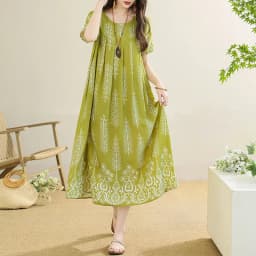 New 2025 Summer Dress For Women Plus Size Dress Casual Short Sleeve Boho Vintage Print Long Maxi Dress Beach Women Clothing