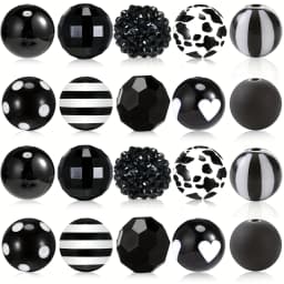 20 Pcs Chunky Bubblegum Beads Focal Beads Pen Beads Large Rhinestone Pearl Beads Christmas Beads for Pen Jewelry Making Keychain