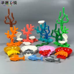 MOC Sea Seabed Creatures Coral Seaweed Shell Fish Shrimp Crab Aquarium for 31122 Building Blocks Toys for Children Gifts
