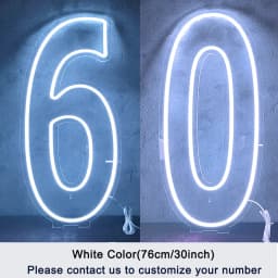 Extra-Large LED Neon Numbers Sign 76cm/100cm Stand up & Wall Mounted for Birthday Wedding Celebration Party Decor