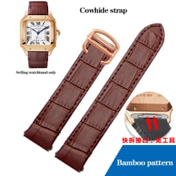 19mm 21mm Quick Release Leather Strap for Cartier Santos Classic Style WSSA0009 WSSA0010 WSSA0018 New SANTOS Watch Band Chain