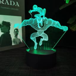 3D acrylic LED night light Spider Man visual 16 color gradient touch switch USB desk lamp holiday gift home decoration