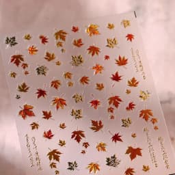 5D Embossed Jelly Maple Leaf Nail Art Sticker Gold Red Autumn Maple Leaves Nail Decals Self-Adhesive Fall Leaf Nail Art Sliders