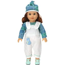 Doll Clothes for 17 Inch Dolls Overalls New Born Baby Doll Outfit with Hat Fit 40-43cm Doll Girl Accessories Gift
