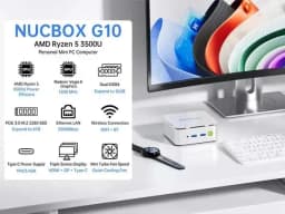 GMKtec G10 AMD Ryzen 5 3500U Mini PC DDR4 3200Mhz PCie 3.0 NVMe SSD Wifi5 BT5.0 Triple Screen Display COMPUTER Wins 11