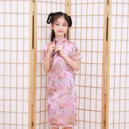 Dragon Phoenix Pattern Niche Design Autumn Silk Chinese Style Dress Girls Skirt Kids Traditional Dress Qipao Girls Cheongsam