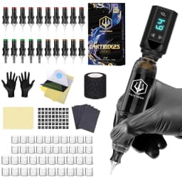 Tattoo Kit POSEIDON V5 Lightweight Tattoo Pen Kit For Permanent Makeup Tattoo Machine Kit Wireless Black Tattoo Gun Tattoo Kit
