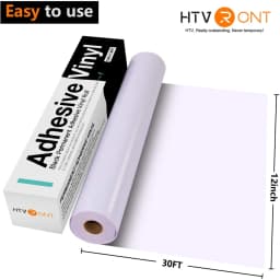 HTVRONT 12"X30ft/30x900cm Glossy Permanent Adhesive Vinyl Roll for Cricut Craft Cutter DIY Cup Glass Phone Case Decor Stickers
