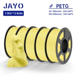 JAYO 5Rolls PETG Filament 1.75MM 1.1KG/Roll 3D Printer Filament PETG High Toughness for FDM 3D Printing Material