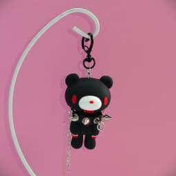 Cute Bear Spiked Keychain, PVC Cartoon Pendant for Handbags/Backpacks, Y2K Gothic Punk Key Accessory