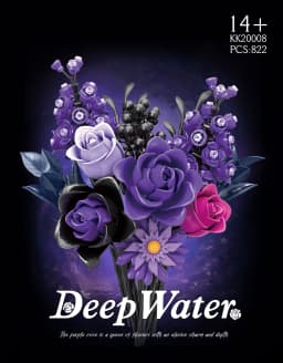 822PCS MOC Gothic Purple Rose Flowers Building Blocks Artificial Botanical Decor Toys Valentines Girlfriend Birthday Bricks Gift