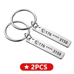 Stainless Steel Anti-lost  Customized Phone Number Key Chain for Women Men Personalized Laser Engraved Names  Bar Key Ring