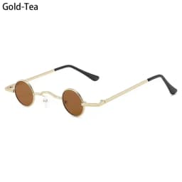 Vintage Rock Punk Man Sunglasses Classic Small Round Sunglasses Women Wide Bridge Metal Frame Black lens Driving Eyewear
