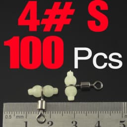 MNFT 100Pcs Luminous 3 Way Durable Fishing Swivels Sea Fishing Accessories Rolling Swivels Connector Sea Fishing Hook Size L S