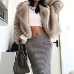 Luxury Faux Fox Fur Cropped Jacket for Women Winter Fluffy Cozy Warm Coats Female Fashion Street Lapel Collar Plush Outerwear