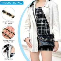 Purse Chain Strap, 47" Crossbody Straps for Purses Bag Chain Chain Purse Strap with Metal Buckle Chain for Purse Handbag